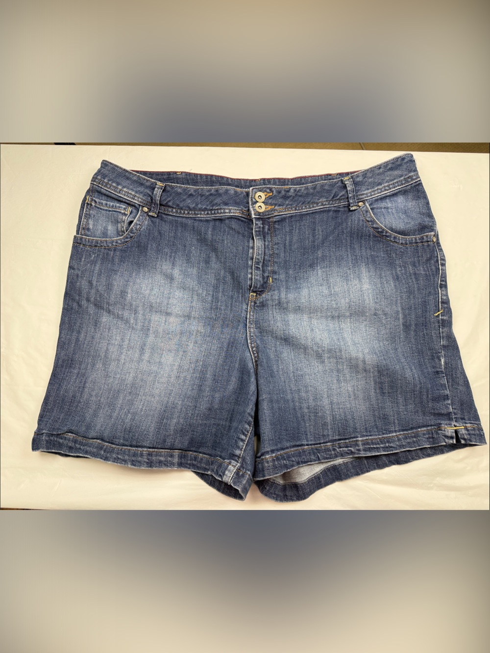 Lane Bryant Blue Denim Jean Shorts size 24 Americana Summer Festival